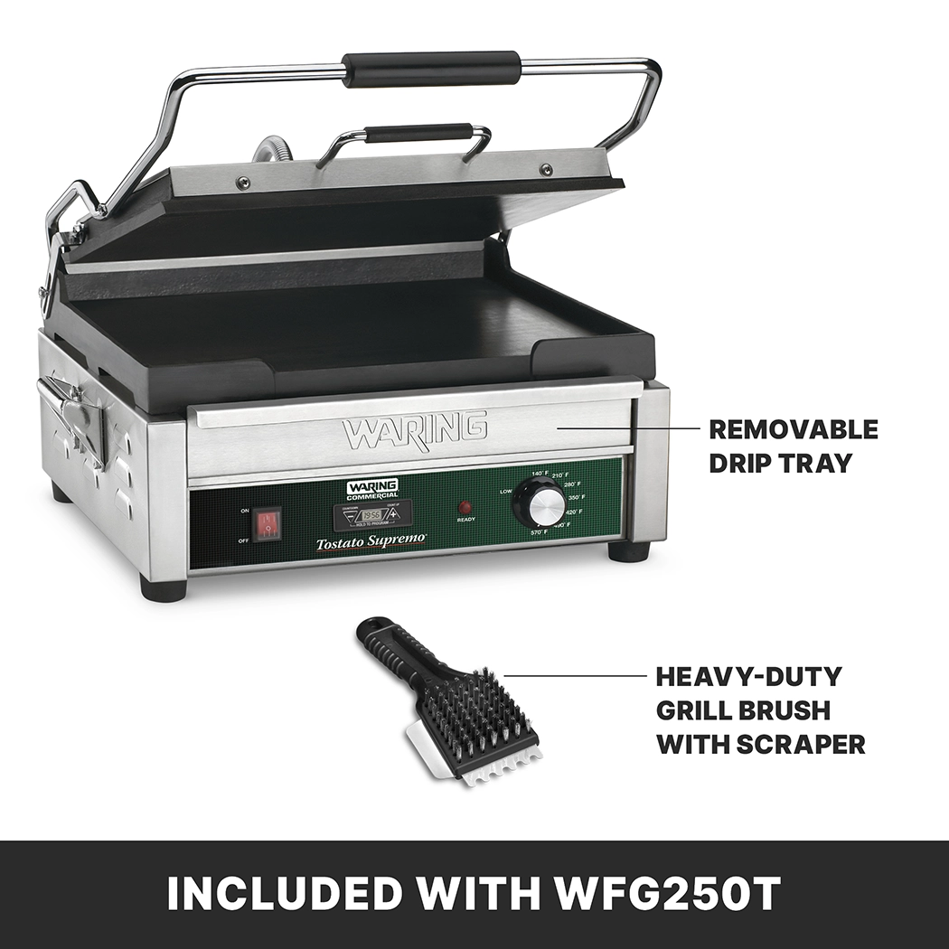 Flat Panini Grill with Timer, 14.5" x 11"